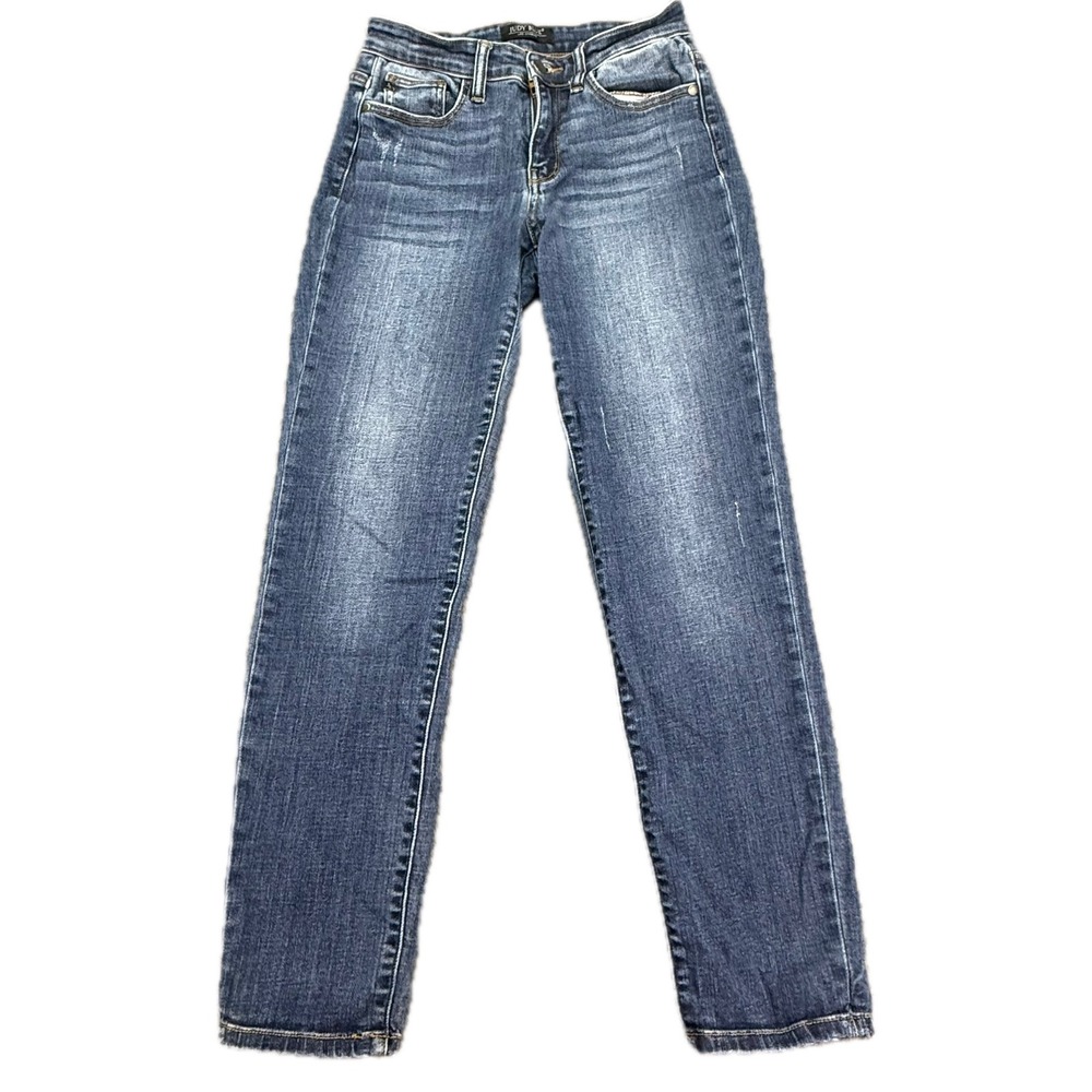 Judy Blue Slim Fit Jeans Womens 3/26 Dark Wash Mid Rise Stretch JB82128DK